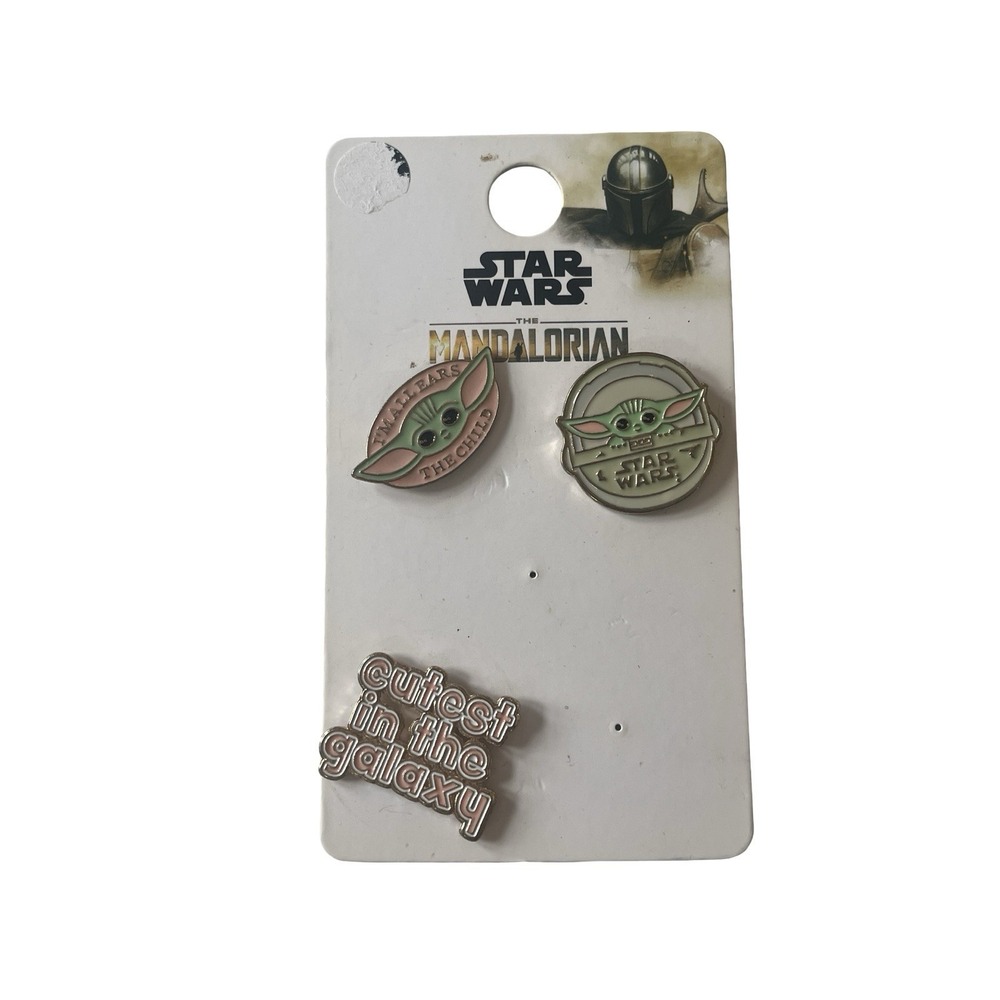 Star Wars Mandalorian The Child Pins Metal Yoda Pastel Cutest Galaxy Ears Set